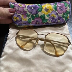 Vintage ladies eyeglasses with case 1950s